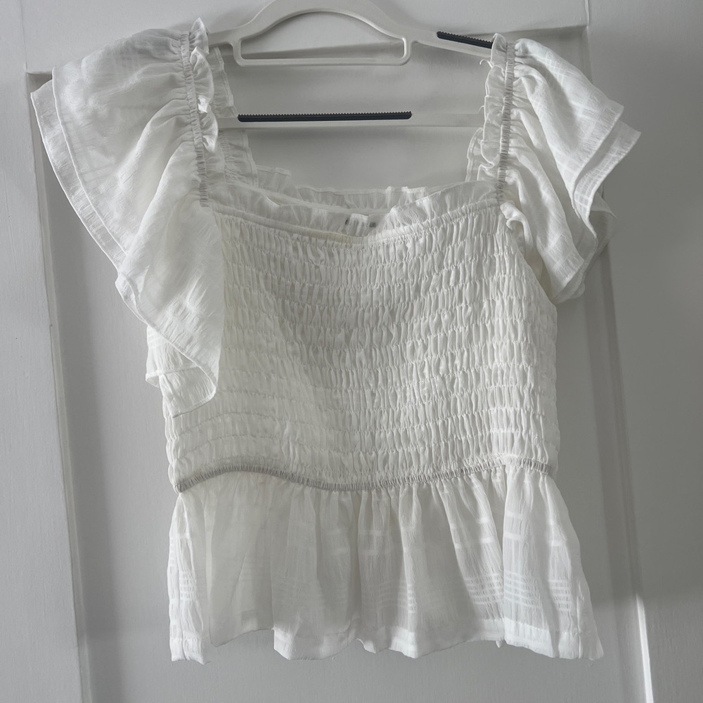 Babydoll White Ruffled Women's Top
